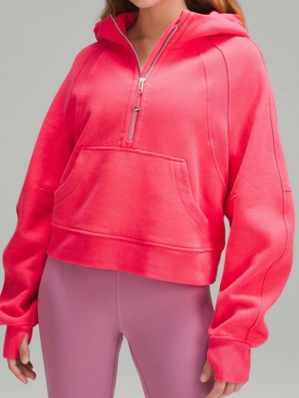 Lululemon Scuba Oversized Half-Zip Hoodie Lip Gloss Pink XS S
